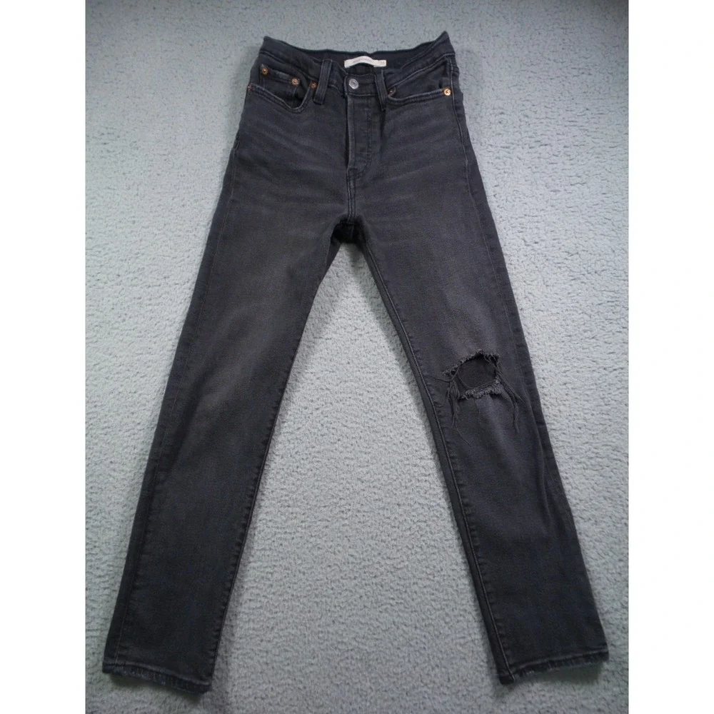 Levis Jeans Womens Size 25 Gray Denim Wedgie Straight Mid Rise Button Fly